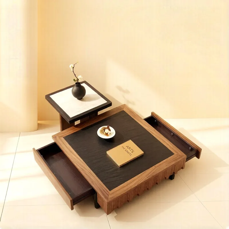 Medieval style square coffee table combination, retro modern living room household small apartment travertine coffee table
Medieval style square coffee table combination, retro modern living room household small apartment travertine coffee table