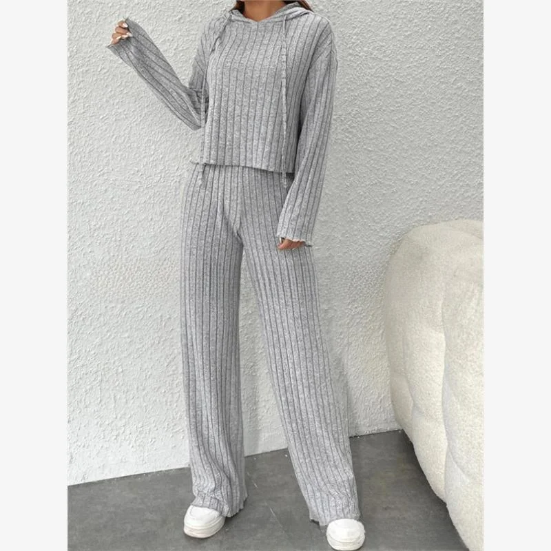 Casual Knitted Long Sleeve Set Women's Pants Two Piece Set Comfortable Fashionable Autumn Collection 91%-95% Content
Casual Knitted Long Sleeve Set Women's Pants Two Piece Set Comfortable Fashionable Autumn Collection 91%-95% Content