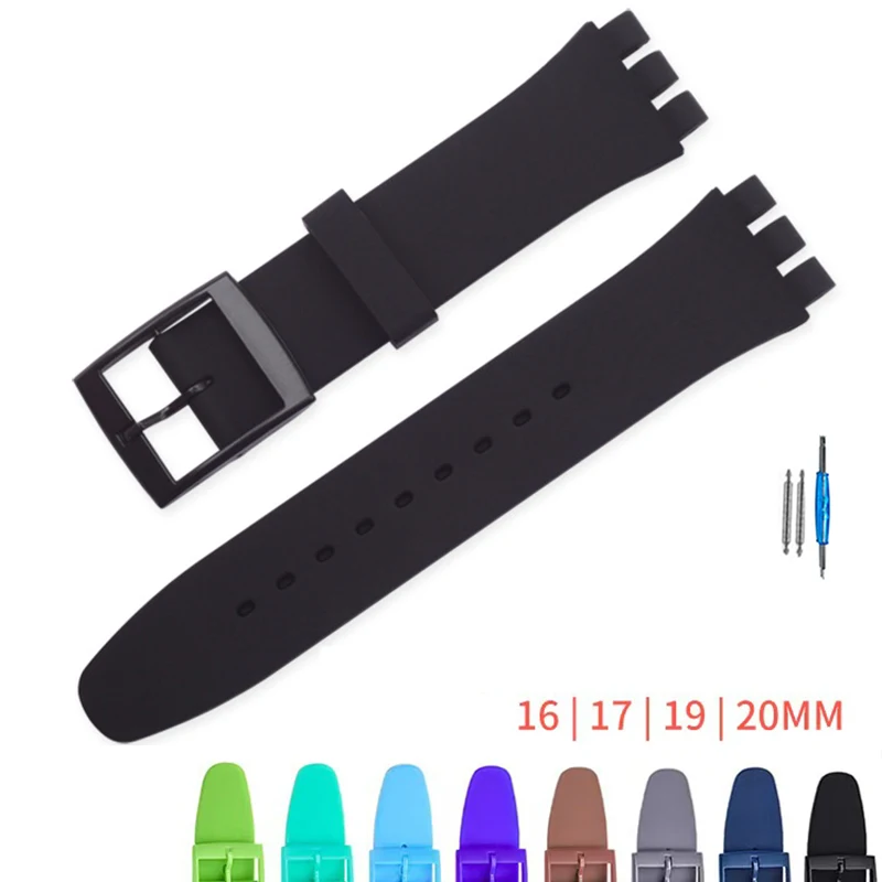 Suitable for Swatch Silicone Strap Replacement Series Fashion Strap Accessories 16 17 19 20MM
Suitable for Swatch Silicone Strap Replacement Series Fashion Strap Accessories 16 17 19 20MM