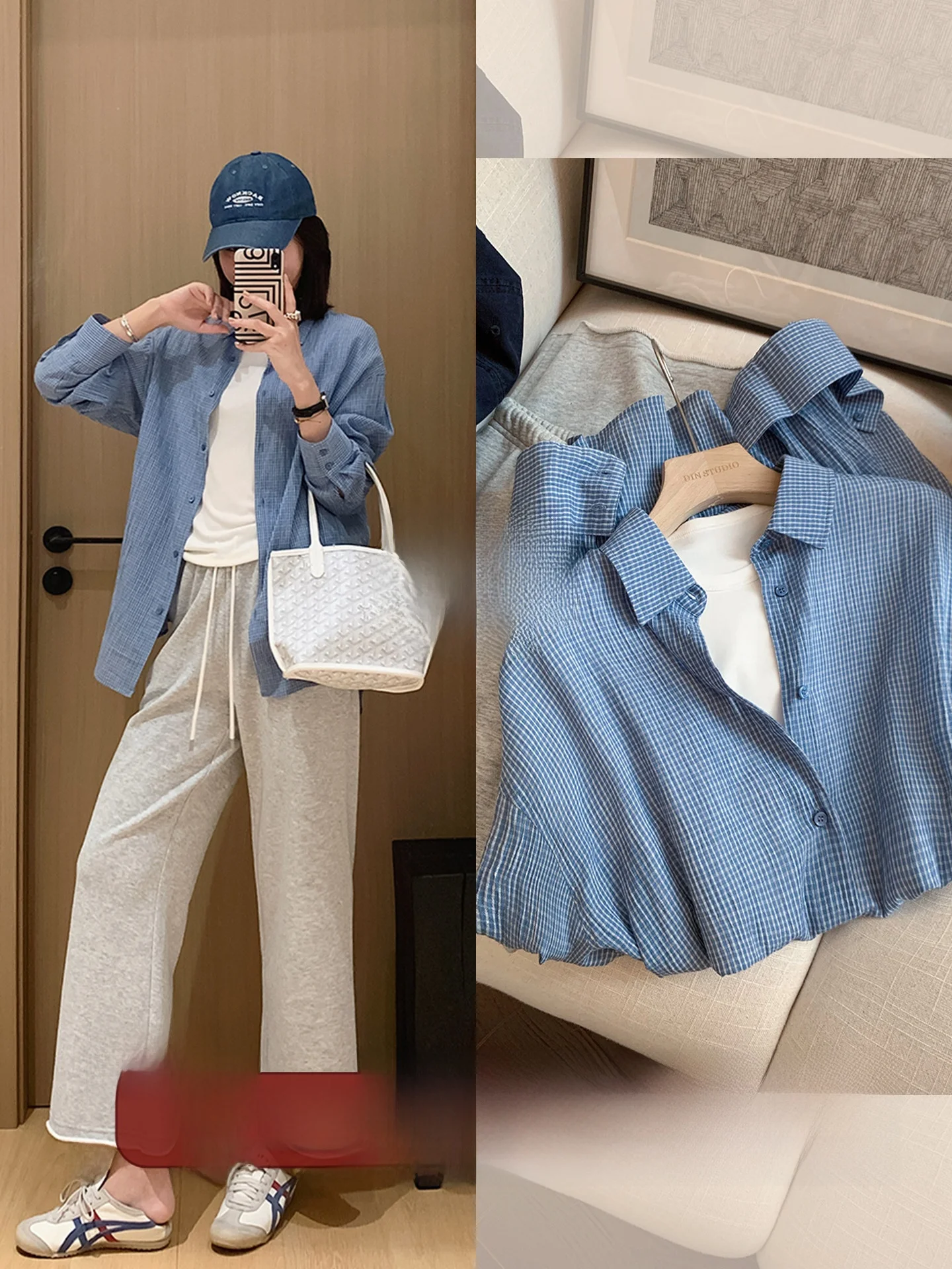 Blue Plaid Long Sleeve Shirt 100% Cotton Thin Breathable Women's Premium Fashion Commute Style Korean Loose Fit Button up
Blue Plaid Long Sleeve Shirt 100% Cotton Thin Breathable Women's Premium Fashion Commute Style Korean Loose Fit Button up
