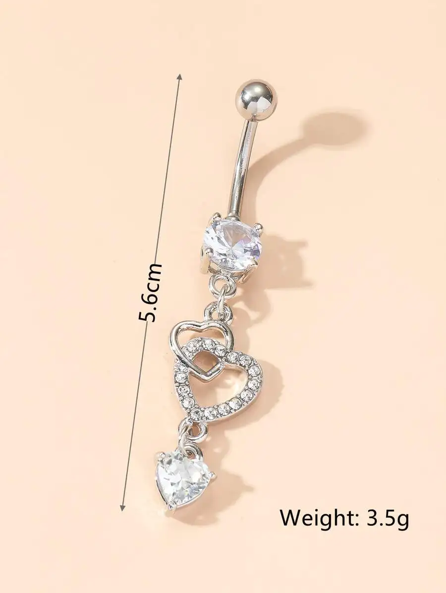 Double Heart Cubic Zirconia Belly Button Ring For Women Valentine Jewelry
Double Heart Cubic Zirconia Belly Button Ring For Women Valentine Jewelry