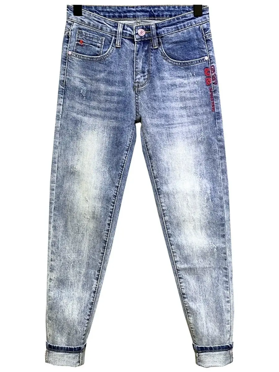 Light-colored Denim Jeans Men's 2025 New Spring and Summer Luxury Washed and Old Slim-fitting Elastic Small Feet Trousers
Light-colored Denim Jeans Men's 2025 New Spring and Summer Luxury Washed and Old Slim-fitting Elastic Small Feet Trousers