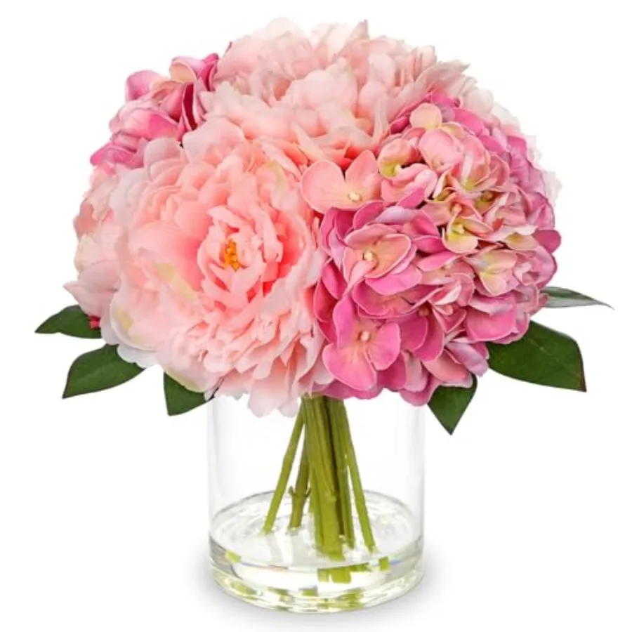 Artificial Flowers Arrangements in Vase Pink with Faux Water Faux Peony Flowers Silk s Fake Flower with Vase for Table Centerpi
Artificial Flowers Arrangements in Vase Pink with Faux Water Faux Peony Flowers Silk s Fake Flower with Vase for Table Centerpi