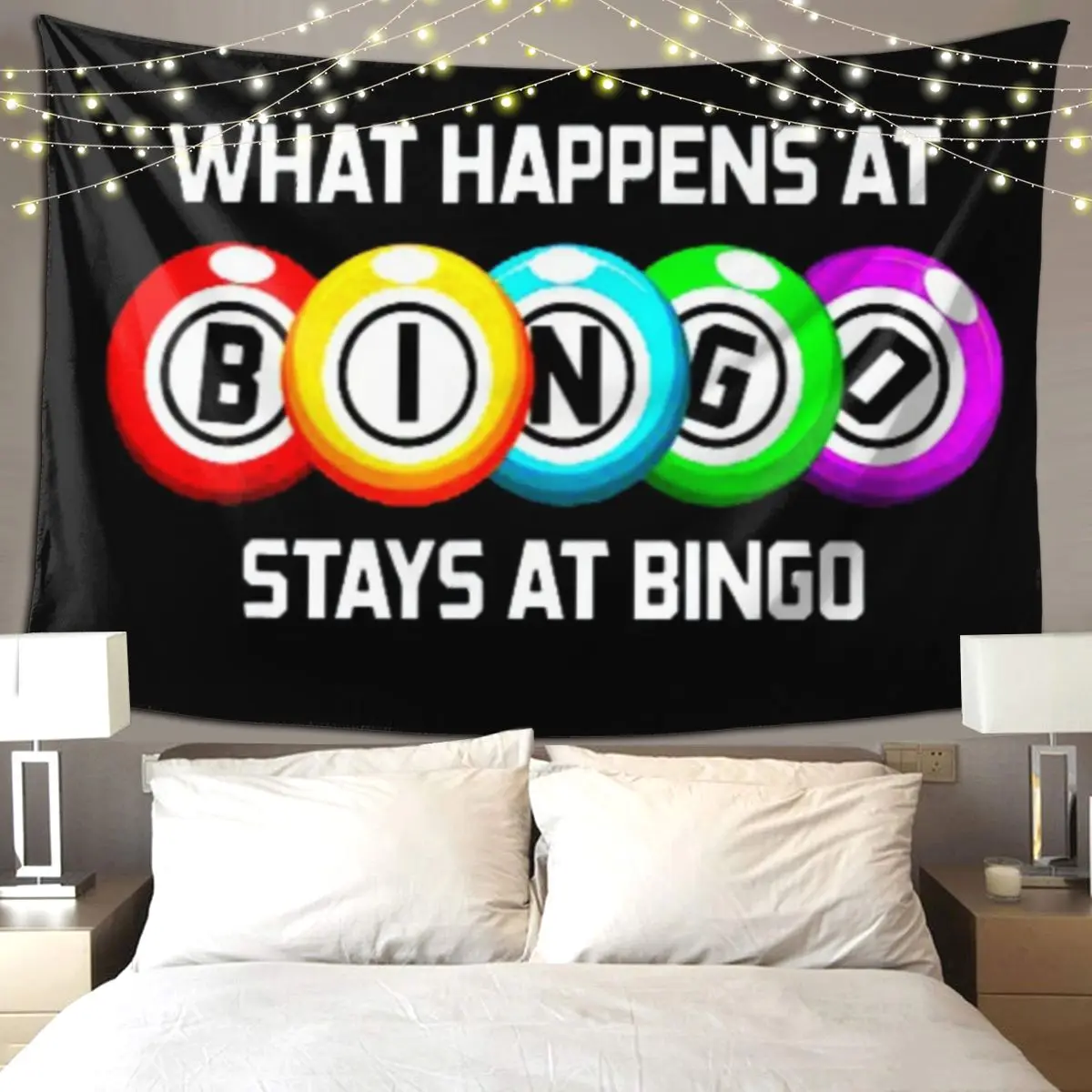 What Happens At Bingo Tapestry Hippie Wall Hanging Aesthetic Home Decoration Tapestries for Living Room Bedroom Dorm Room
What Happens At Bingo Tapestry Hippie Wall Hanging Aesthetic Home Decoration Tapestries for Living Room Bedroom Dorm Room