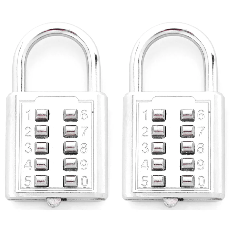 B21B 3X Anti-Theft Button Combination Padlock Digit Push Password Lock Zinc Alloy Security Lock Suitcase Luggage Coded Lock