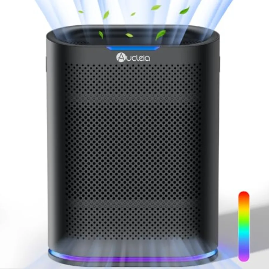 Home air purifier for large rooms up to 2, 100 ft, black H13 filter unit with air quality monitor, aromatherapy, pet hair/dust/
Home air purifier for large rooms up to 2, 100 ft, black H13 filter unit with air quality monitor, aromatherapy, pet hair/dust/