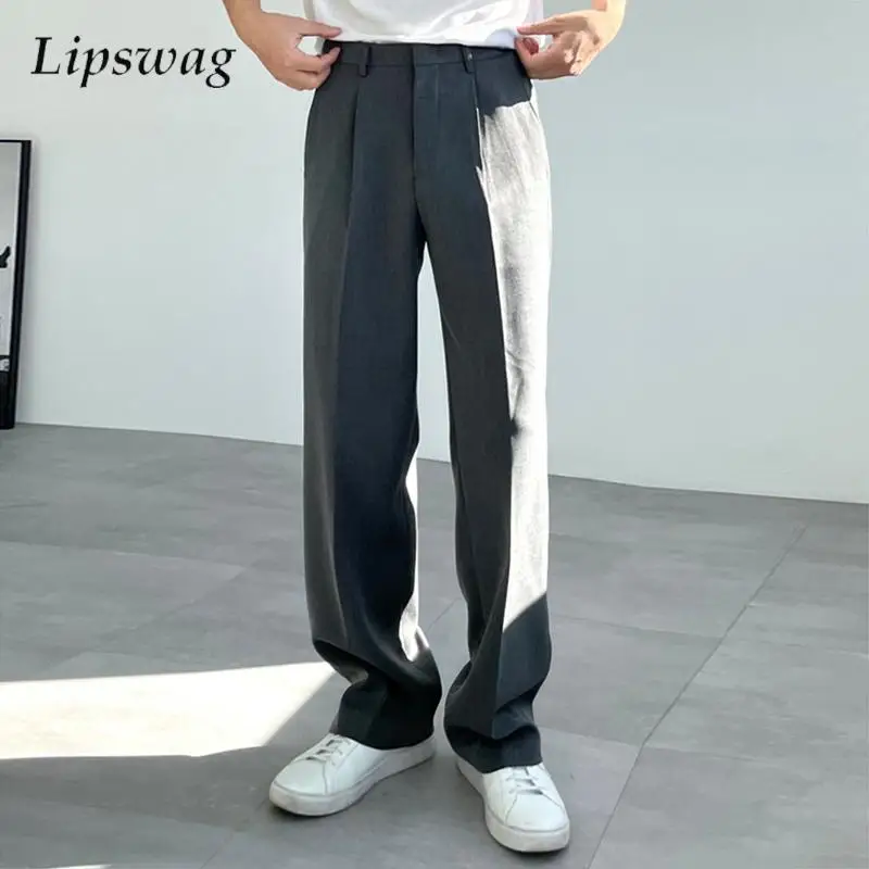 New Fashion Solid Color Straight Trousers Mens Autumn Casual Draped Loose Suit Trousers Vintage Men's Solid Color Pleated Pants
New Fashion Solid Color Straight Trousers Mens Autumn Casual Draped Loose Suit Trousers Vintage Men's Solid Color Pleated Pants