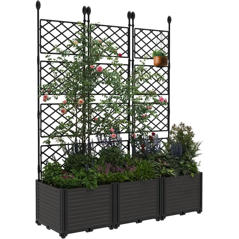 Raised Garden Bed Planter Box Set with Metal Trellis for Patio Privacy, Balcony, Deck, Climbing Plants, Vegetables, and Flowers
Raised Garden Bed Planter Box Set with Metal Trellis for Patio Privacy, Balcony, Deck, Climbing Plants, Vegetables, and Flowers