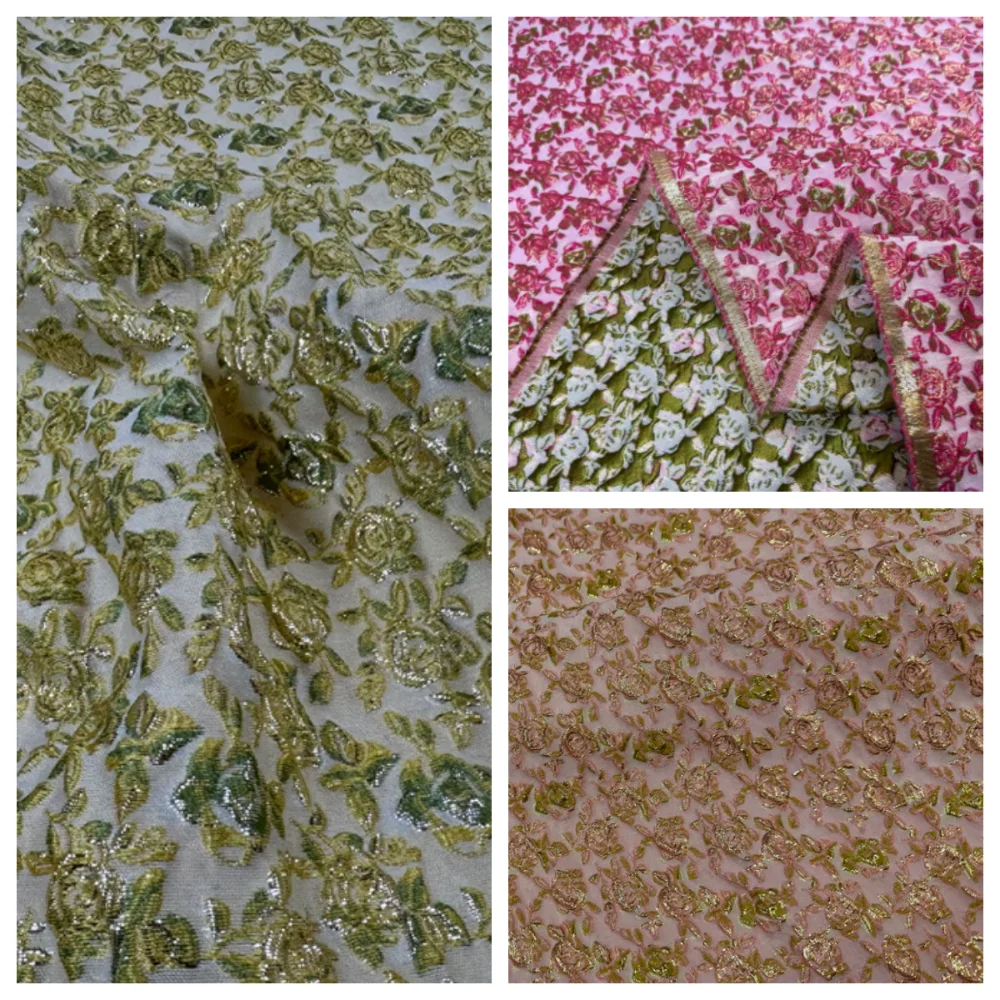 Metal Wire Small Floral Jacquard Fabric for Pink Red Yellow Dress for Handmade Diy Sewing Bag Fabrics Cloth Material
Metal Wire Small Floral Jacquard Fabric for Pink Red Yellow Dress for Handmade Diy Sewing Bag Fabrics Cloth Material