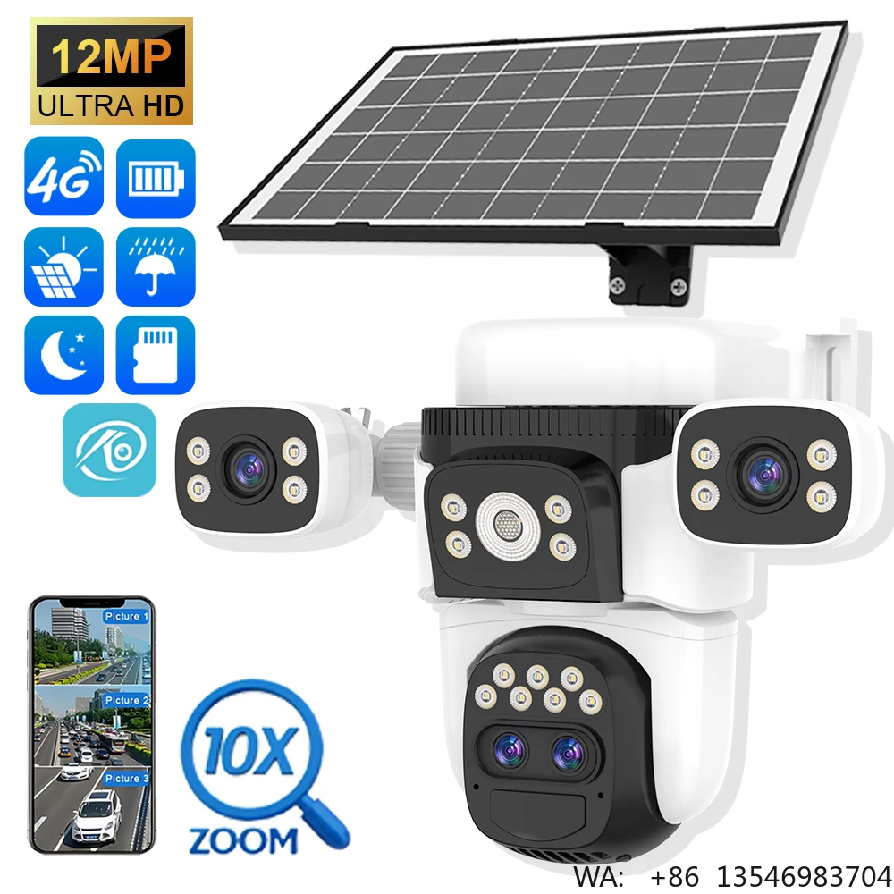 VEESKY 2025 Outdoor Solar CCTV Camera 4G 12MP HD Video Surveillance 10X Zoom Dual Lens 4K IP Camera Pan-Tilt Built-in Siren
VEESKY 2025 Outdoor Solar CCTV Camera 4G 12MP HD Video Surveillance 10X Zoom Dual Lens 4K IP Camera Pan-Tilt Built-in Siren