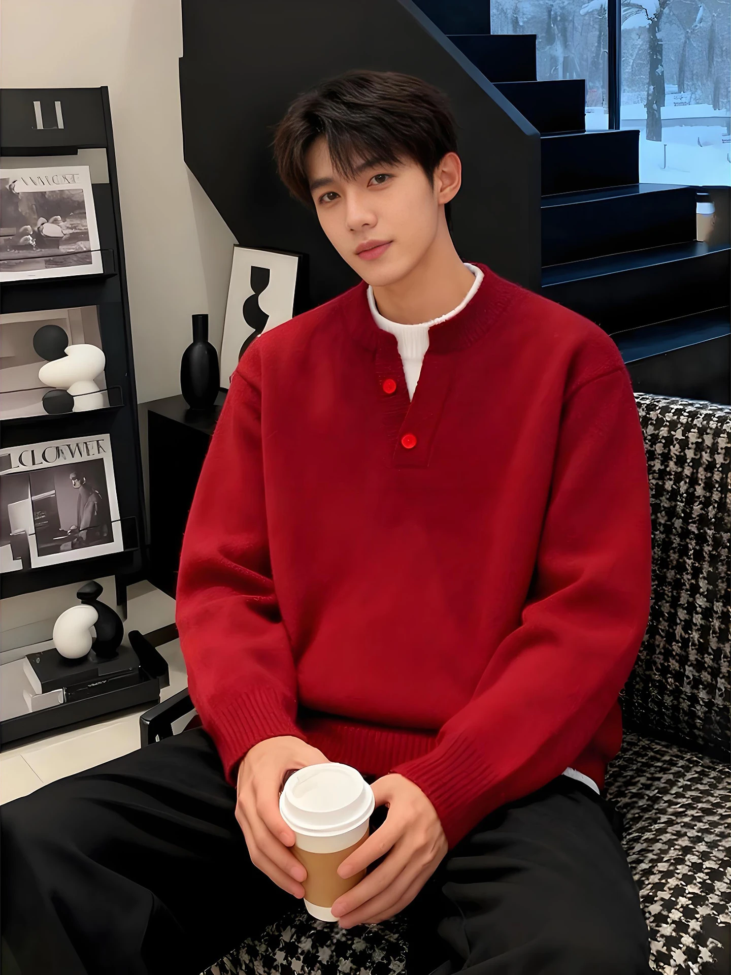 Красный мужской зимний свитер с воротником Хенли, имитация двухслойности, теплый, повседневный, с длинным рукавом, премиум-класса
Красный мужской зимний свитер с воротником Хенли, имитация двухслойности, теплый, повседневный, с длинным рукавом, премиум-класса