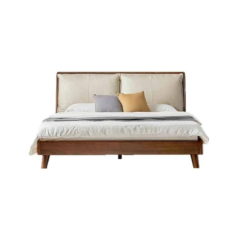 Solid wood black walnut double 1.8 meters master bedroom queen leather soft bag
Solid wood black walnut double 1.8 meters master bedroom queen leather soft bag