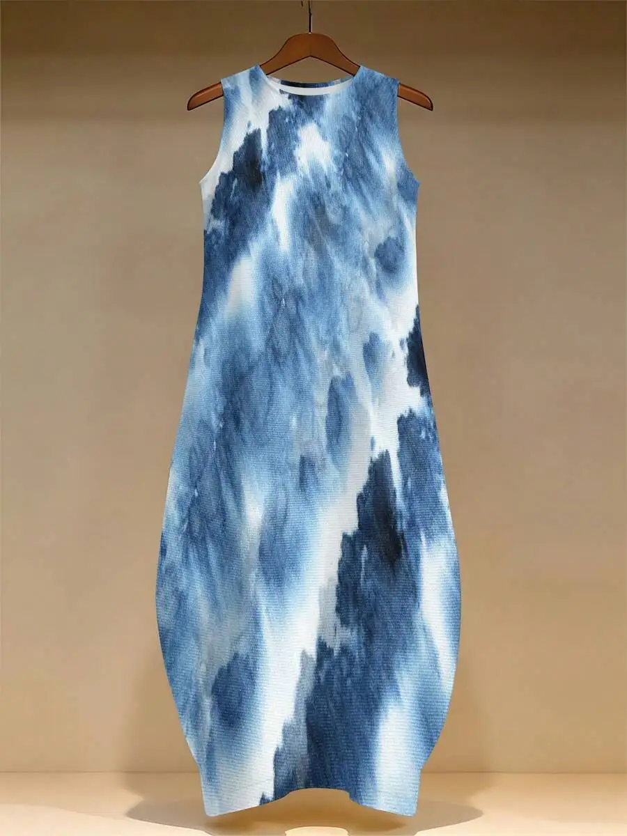 Plus Size Sleeveless Round Neck Blue White Tie Dye Knit Dress Casual Summer
Plus Size Sleeveless Round Neck Blue White Tie Dye Knit Dress Casual Summer