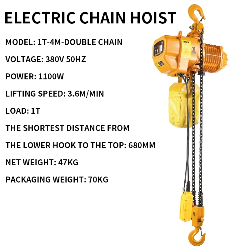 Electric Chain Hoist 1 Ton 2 Ton T-type Chain Crane Crane 380V Explosion-proof Hoist Double Chain With Moving Wheel
Electric Chain Hoist 1 Ton 2 Ton T-type Chain Crane Crane 380V Explosion-proof Hoist Double Chain With Moving Wheel