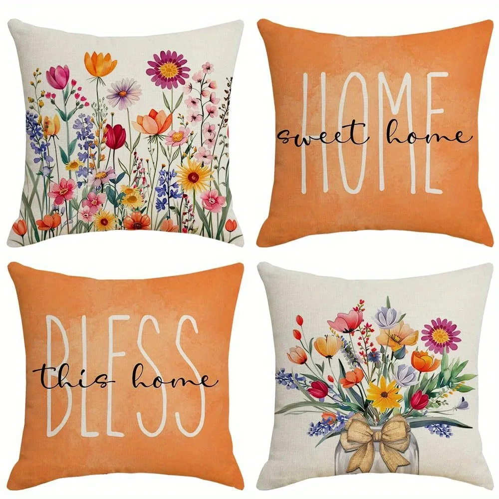 Colorful Floral Home Blessing Pillow CoversLiving room sofa cushion cover, soft and comfortable, bedroom room decoration
Colorful Floral Home Blessing Pillow CoversLiving room sofa cushion cover, soft and comfortable, bedroom room decoration