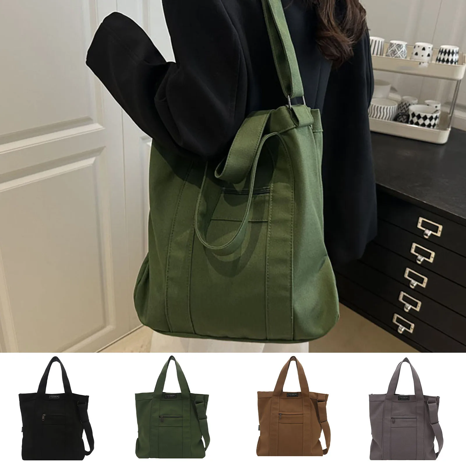 Canvas Solid Color Shoulder Bags with Adjustable Straps Messenger Bag for Women Work Shopping Travel Daily Use
Canvas Solid Color Shoulder Bags with Adjustable Straps Messenger Bag for Women Work Shopping Travel Daily Use