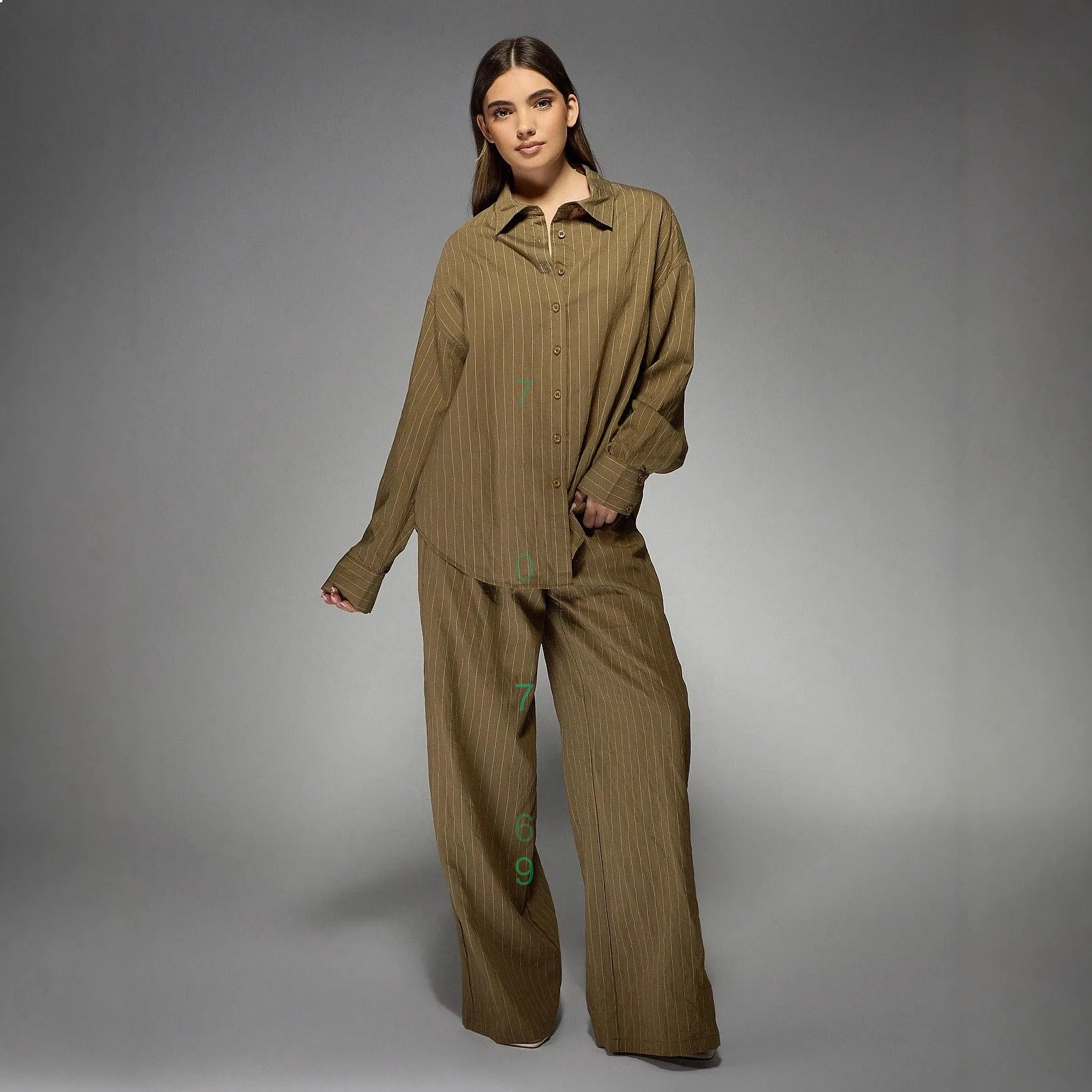 Women's Cotton Linen Stripe Loose Long Sleeve Blouse Top and Pants Matching Set Jumpsuit Playsuit
Women's Cotton Linen Stripe Loose Long Sleeve Blouse Top and Pants Matching Set Jumpsuit Playsuit