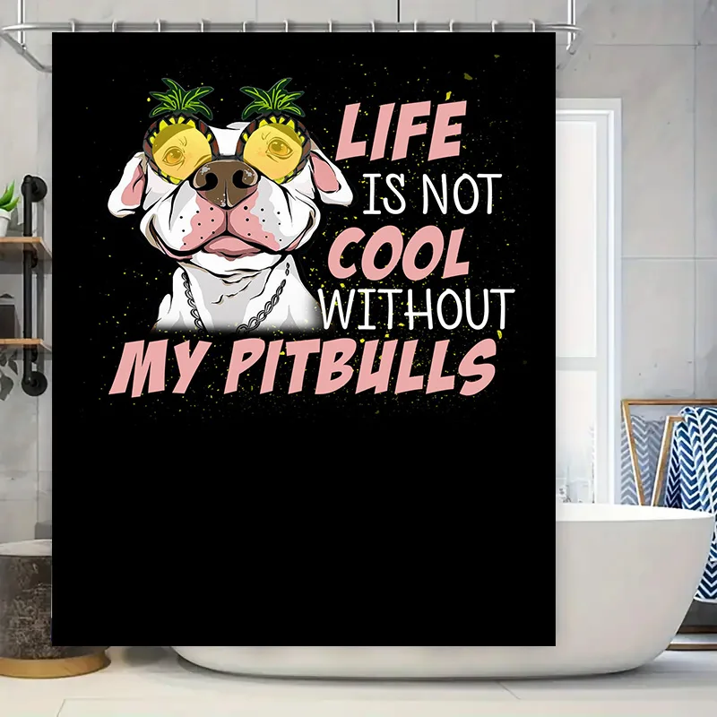 Add some personality to your bathroom with this fun shower curtain featuring a stylish Pitbull design
Add some personality to your bathroom with this fun shower curtain featuring a stylish Pitbull design