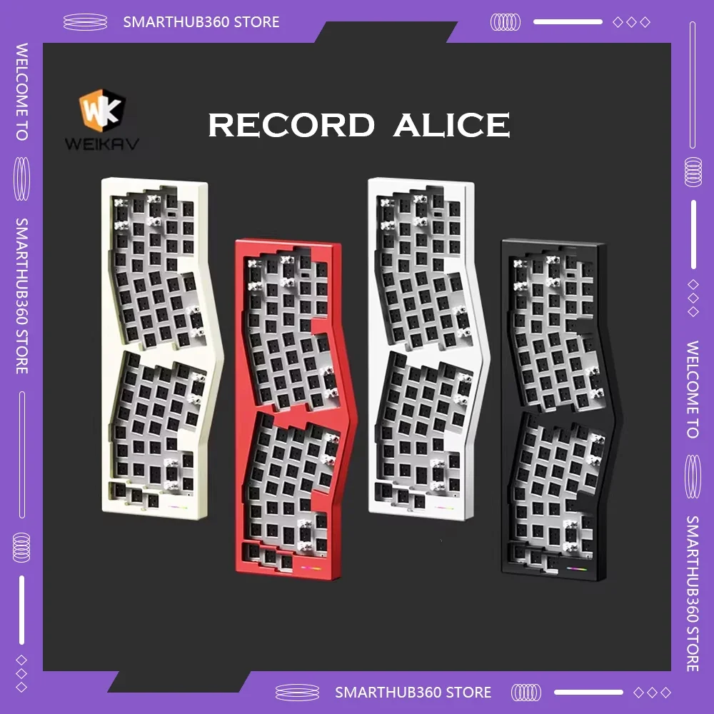 Weikav Record Alice, трехрежимная алюминиевая механическая клавиатура, комплект из сплава RGB Light Gaming, индивидуальный аксессуар, комплект клавиатуры
Weikav Record Alice, трехрежимная алюминиевая механическая клавиатура, комплект из сплава RGB Light Gaming, индивидуальный аксессуар, комплект клавиатуры