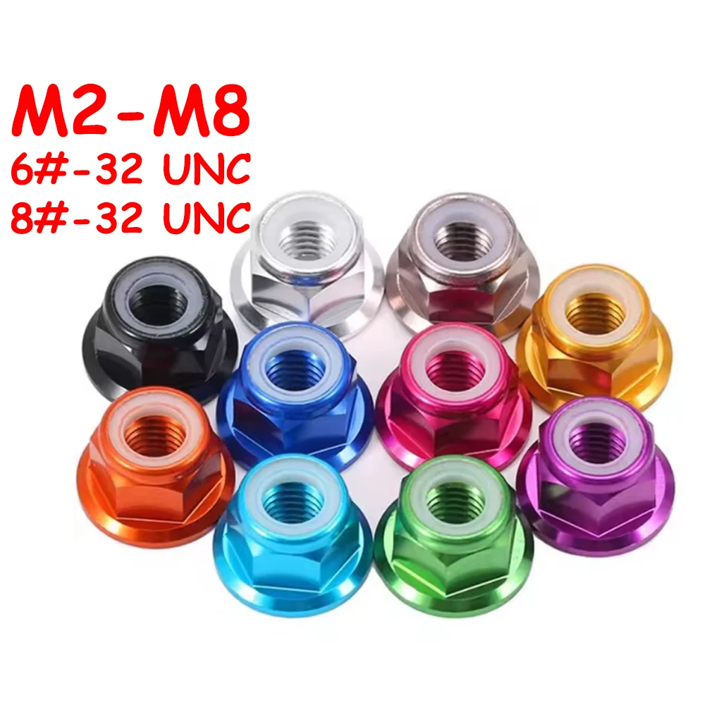 Yiqianyuan Aluminum Nylon Insert Self-locking Colorful Flange Nuts RC Car Accessories M2-M8 Coarse 6#-32 8#-32 UNC Thread
Yiqianyuan Aluminum Nylon Insert Self-locking Colorful Flange Nuts RC Car Accessories M2-M8 Coarse 6#-32 8#-32 UNC Thread