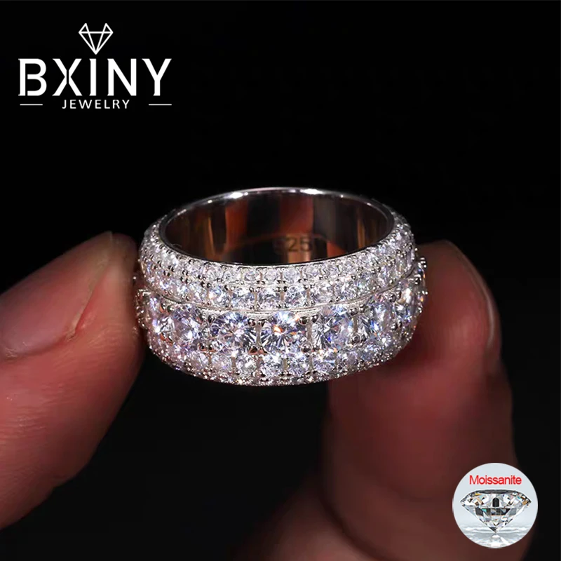 BXINY Luxury Full Moissanite Rings 925 Sterling Silver D Color Lab Diamond For Women Men Hiphop Bands Fine Jewelry GRA Certified
BXINY Luxury Full Moissanite Rings 925 Sterling Silver D Color Lab Diamond For Women Men Hiphop Bands Fine Jewelry GRA Certified