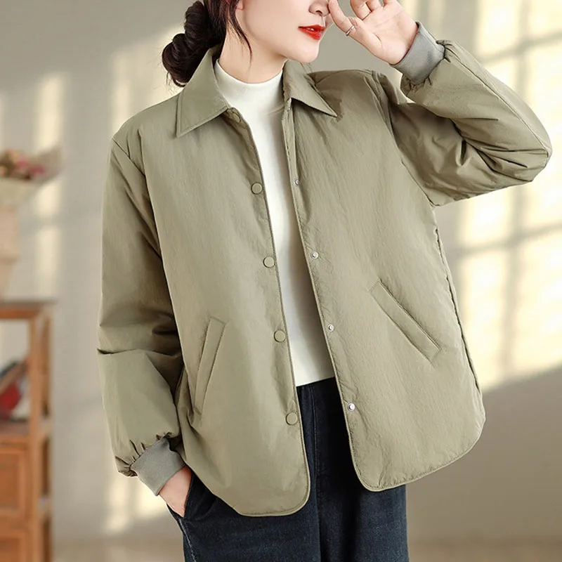 Solid-color Casual Lightweight Cotton-padded Jacket Top Female Winter Short Slim Outer Wear Padded Lapels Two Cotton Coat
Solid-color Casual Lightweight Cotton-padded Jacket Top Female Winter Short Slim Outer Wear Padded Lapels Two Cotton Coat