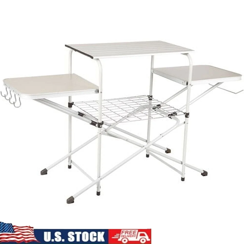 Outdoor Camp Kitchen Cooking Stand with Three Table Tops Durable Steel Frame Foldable Easy Cleanup Portable Prep Station with
Outdoor Camp Kitchen Cooking Stand with Three Table Tops Durable Steel Frame Foldable Easy Cleanup Portable Prep Station with