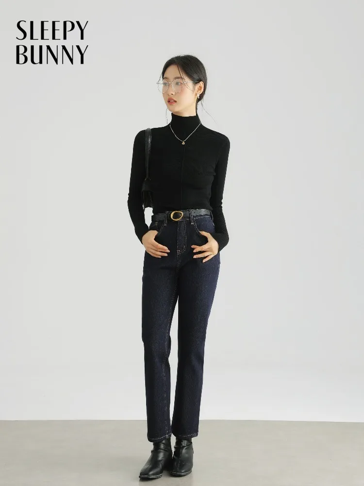 Vintage High Waist Straight Denim Pants Women Retro Stitching Elastic Casual Cropped Jeans Chic Daily Spring Style Lady Outfit
Vintage High Waist Straight Denim Pants Women Retro Stitching Elastic Casual Cropped Jeans Chic Daily Spring Style Lady Outfit