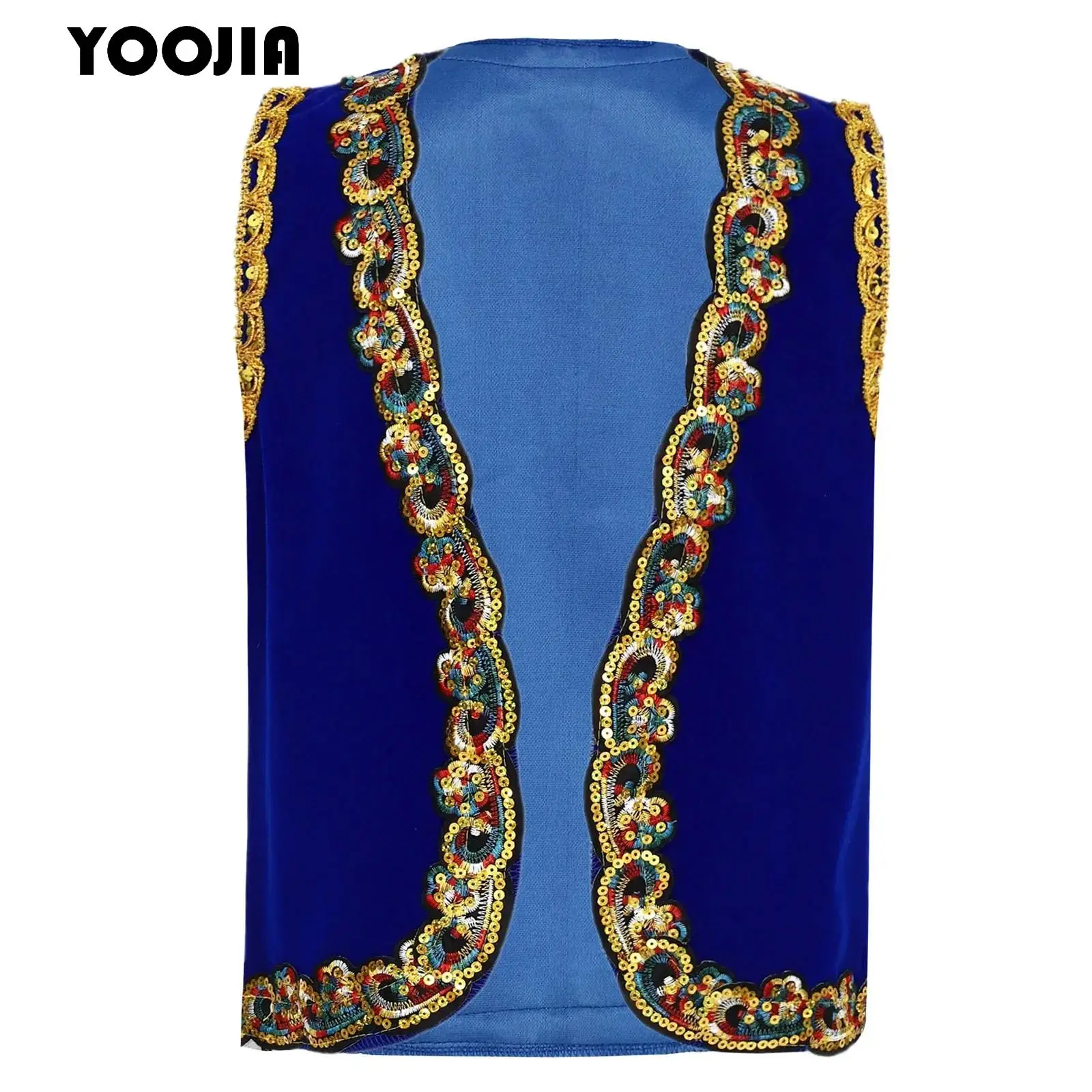 Children Boys Arabian Prince Costume Halloween Arab Prince Vest Sequins Decorative Trim Waistcoat Cosplay Party Fancy Dress Up
Children Boys Arabian Prince Costume Halloween Arab Prince Vest Sequins Decorative Trim Waistcoat Cosplay Party Fancy Dress Up