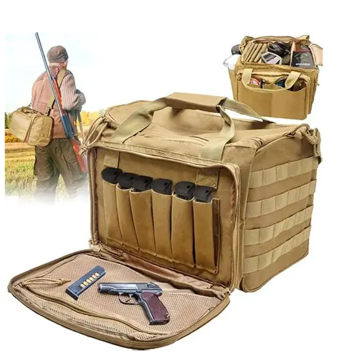 Tactical Handgun Bag Waterproof Military Shoulder Bag Tactical Accessories Training Shooting Range Airsoft Shooting Supplies
Tactical Handgun Bag Waterproof Military Shoulder Bag Tactical Accessories Training Shooting Range Airsoft Shooting Supplies