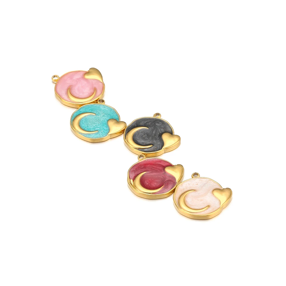 5pcs No Fade Stainless Steel Enamel Moon Charms Heart Pendants for DIY Exquisite Jewelry Bracelet Findings Necklace Making Bulk
5pcs No Fade Stainless Steel Enamel Moon Charms Heart Pendants for DIY Exquisite Jewelry Bracelet Findings Necklace Making Bulk