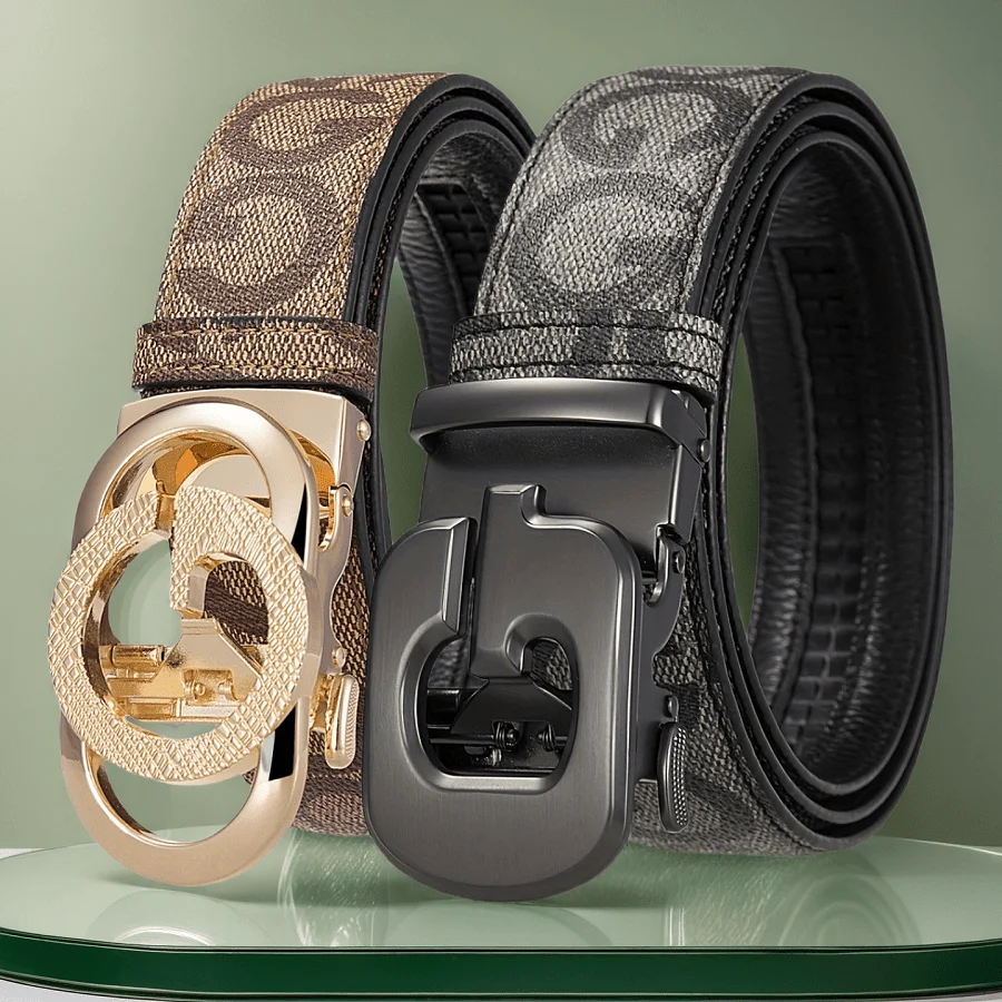 POYYAS 2Pcs Stylish Metal Buckle Belt for Men and Women - Fashion Daily Decoration Jeans Belt with Fully Automatic Letter G Buckle - Perfect Accessory for Business and Casual Accasions
POYYAS 2Pcs Stylish Metal Buckle Belt for Men and Women - Fashion Daily Decoration Jeans Belt with Fully Automatic Letter G Buckle - Perfect Accessory for Business and Casual Accasions