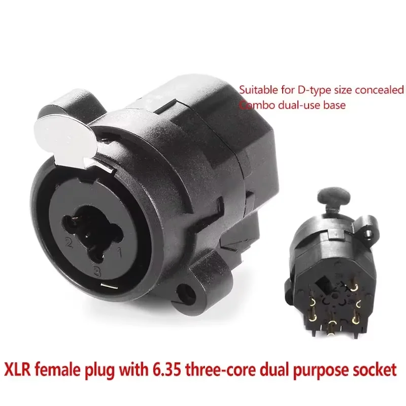 6.35mm Stereo Female Jack Metal Welded D-type Panel Mount 3-Core Headphone Microphone XLR Guitar Cable Adapter
6.35mm Stereo Female Jack Metal Welded D-type Panel Mount 3-Core Headphone Microphone XLR Guitar Cable Adapter