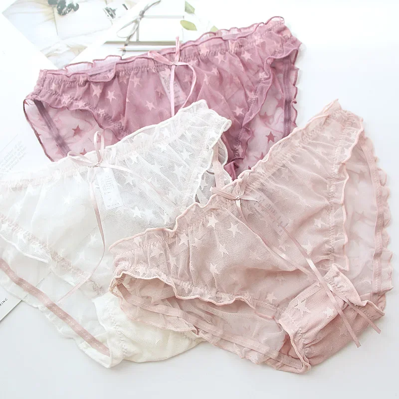 Ultra-Thin Women's Lace Panties Low-Rise Cute Bow Design Sexy Transparent Briefs Lingerie Underwear for Ladies Women's panties
Ultra-Thin Women's Lace Panties Low-Rise Cute Bow Design Sexy Transparent Briefs Lingerie Underwear for Ladies Women's panties