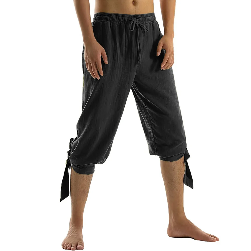 Summer Cropped Pants for Men Vintage Solid Color Strap Design Costume Cotton Linen Breathable Lightweight Fashion Trousers
Summer Cropped Pants for Men Vintage Solid Color Strap Design Costume Cotton Linen Breathable Lightweight Fashion Trousers