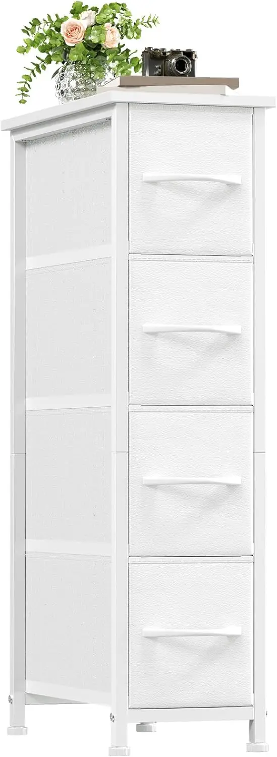 Narrow Dresser with 4 Drawers, Slim Storage Organizer Chest of Drawers with Removable Fabric Drawers for Small Spaces
Narrow Dresser with 4 Drawers, Slim Storage Organizer Chest of Drawers with Removable Fabric Drawers for Small Spaces