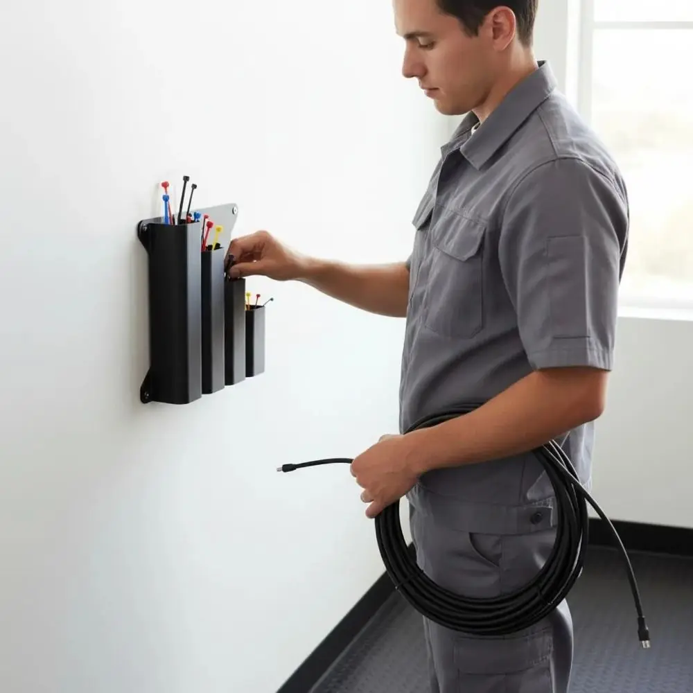 Plastic Material Wall Hanging Storage Bracket Sturdy Structure Wall Mounted Design Cable Tie Storage Rack Easy Install
Plastic Material Wall Hanging Storage Bracket Sturdy Structure Wall Mounted Design Cable Tie Storage Rack Easy Install