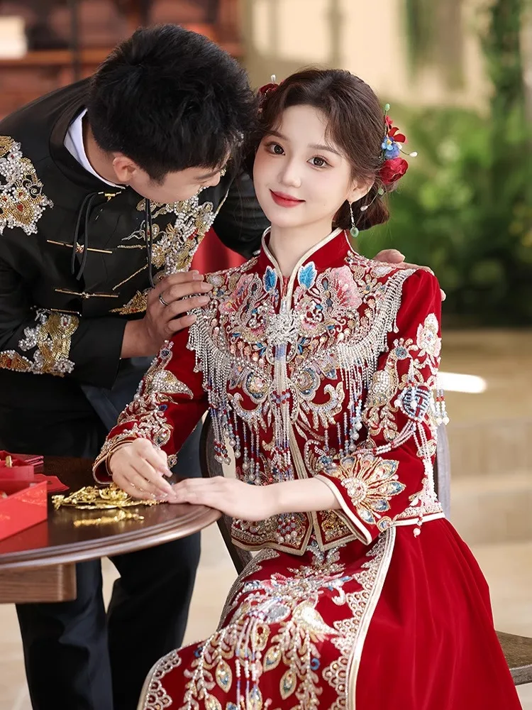 Свадебное платье в китайском стиле Xiu Xuefu, короткое, для невесты, Fenguan Xiaopi, с длинными рукавами, вышитое, с воротником-стойкой, лето 2025
Свадебное платье в китайском стиле Xiu Xuefu, короткое, для невесты, Fenguan Xiaopi, с длинными рукавами, вышитое, с воротником-стойкой, лето 2025