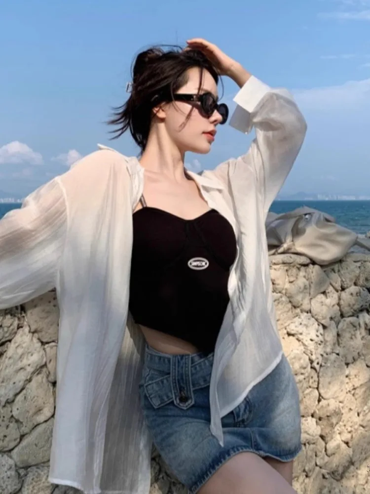 Women's Summer Thin Breathable Beach White Sun Protection Silk Bal Tie-On Open Cardigan irt Loose Fit Long Sve ...
Women's Summer Thin Breathable Beach White Sun Protection Silk Bal Tie-On Open Cardigan irt Loose Fit Long Sve ...