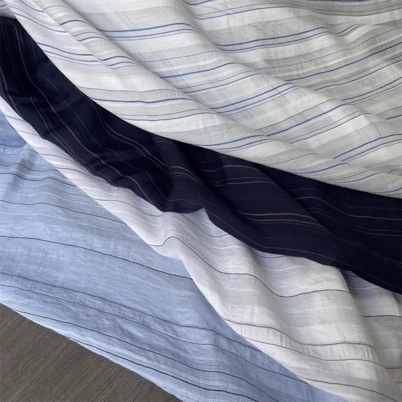 Fresh Lyocell Blend Fine Stripe Jacquard Fabric Semi Sheer Lightweight for Designer Shirt Dress Custom Spring Summer Fabric
Fresh Lyocell Blend Fine Stripe Jacquard Fabric Semi Sheer Lightweight for Designer Shirt Dress Custom Spring Summer Fabric