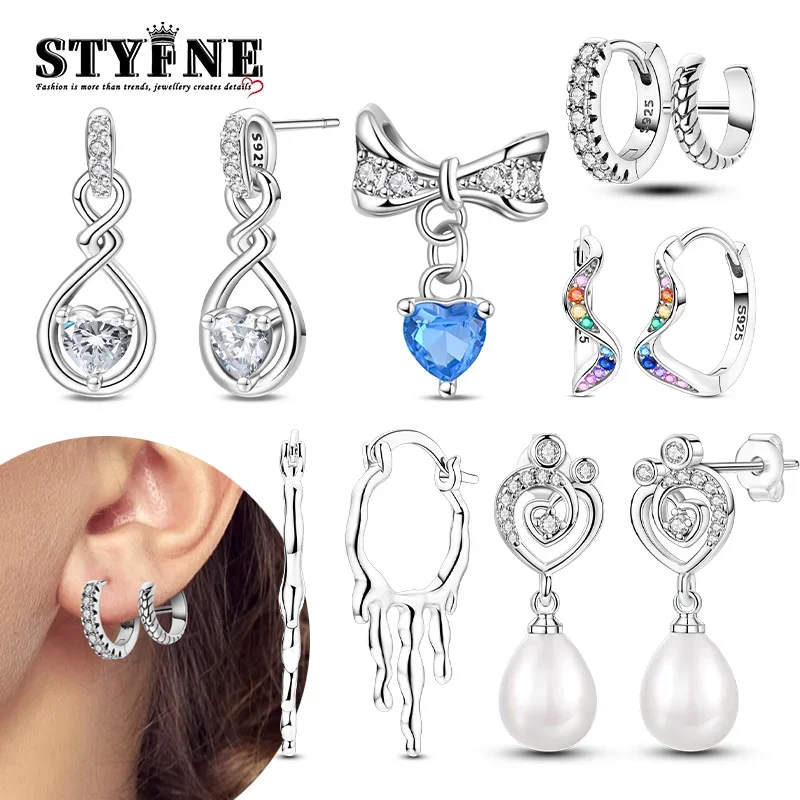 Sterling Silver 925 Romantic Princess Bowknot Heart Hoop Earrings Original Earrings for Women Party Exquisite Fine Jewelry Gifts
Sterling Silver 925 Romantic Princess Bowknot Heart Hoop Earrings Original Earrings for Women Party Exquisite Fine Jewelry Gifts
