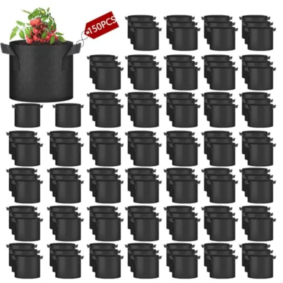 Garden fruit vegetable flower growing: thickened nonwoven fabric black 150-pack 10-gallon breathable grow bags with handles hea
Garden fruit vegetable flower growing: thickened nonwoven fabric black 150-pack 10-gallon breathable grow bags with handles hea