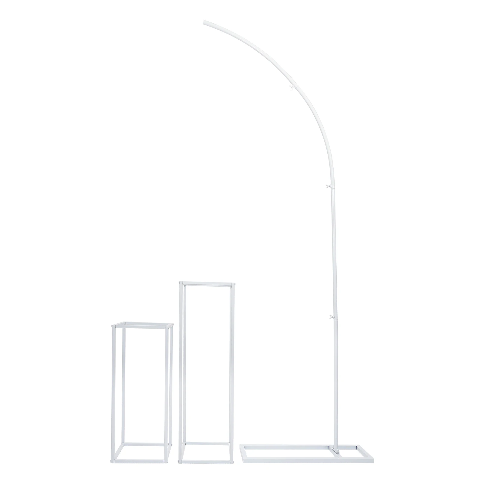 Metal Wedding Arch Backdrop Stand, Half Arch Balloon Stand and 2 Flower Stands Floral Stand for Party Background Decoration 
Metal Wedding Arch Backdrop Stand, Half Arch Balloon Stand and 2 Flower Stands Floral Stand for Party Background Decoration