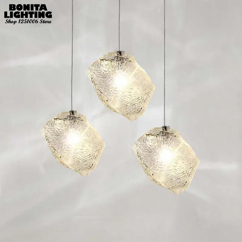 Nordic Artistic Cracked Ice Hanging Chandelier Bar Dinning Table Bedside Aisle Lighting Irregular Glass Stone Pendant Lamp 
Nordic Artistic Cracked Ice Hanging Chandelier Bar Dinning Table Bedside Aisle Lighting Irregular Glass Stone Pendant Lamp