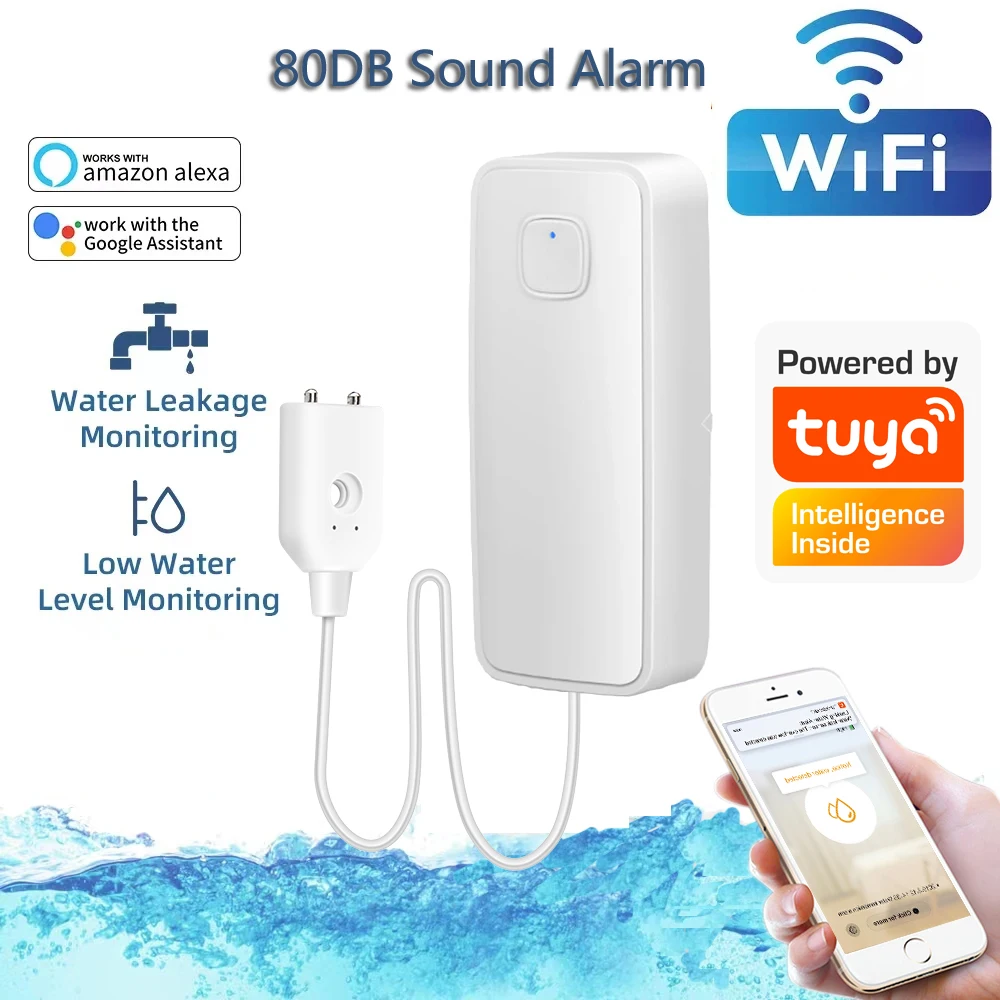 1M/3M/5M Water leakage sensor WIFI leak level Sound Alarm detector security Overflow protection Work with Tuya Smart Life App
1M/3M/5M Water leakage sensor WIFI leak level Sound Alarm detector security Overflow protection Work with Tuya Smart Life App