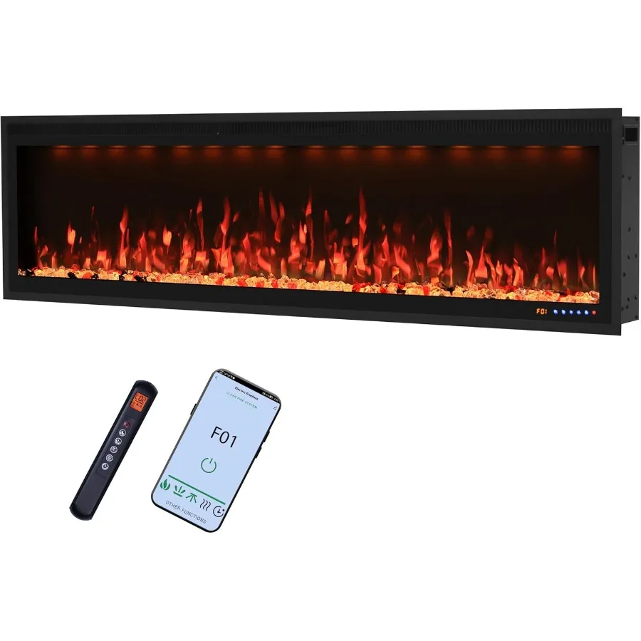60-дюймовый встраиваемый электрический камин с ультра узкой рамой для современных гостиных. 13 реалистичных цветов пламени.
60-дюймовый встраиваемый электрический камин с ультра узкой рамой для современных гостиных. 13 реалистичных цветов пламени.
