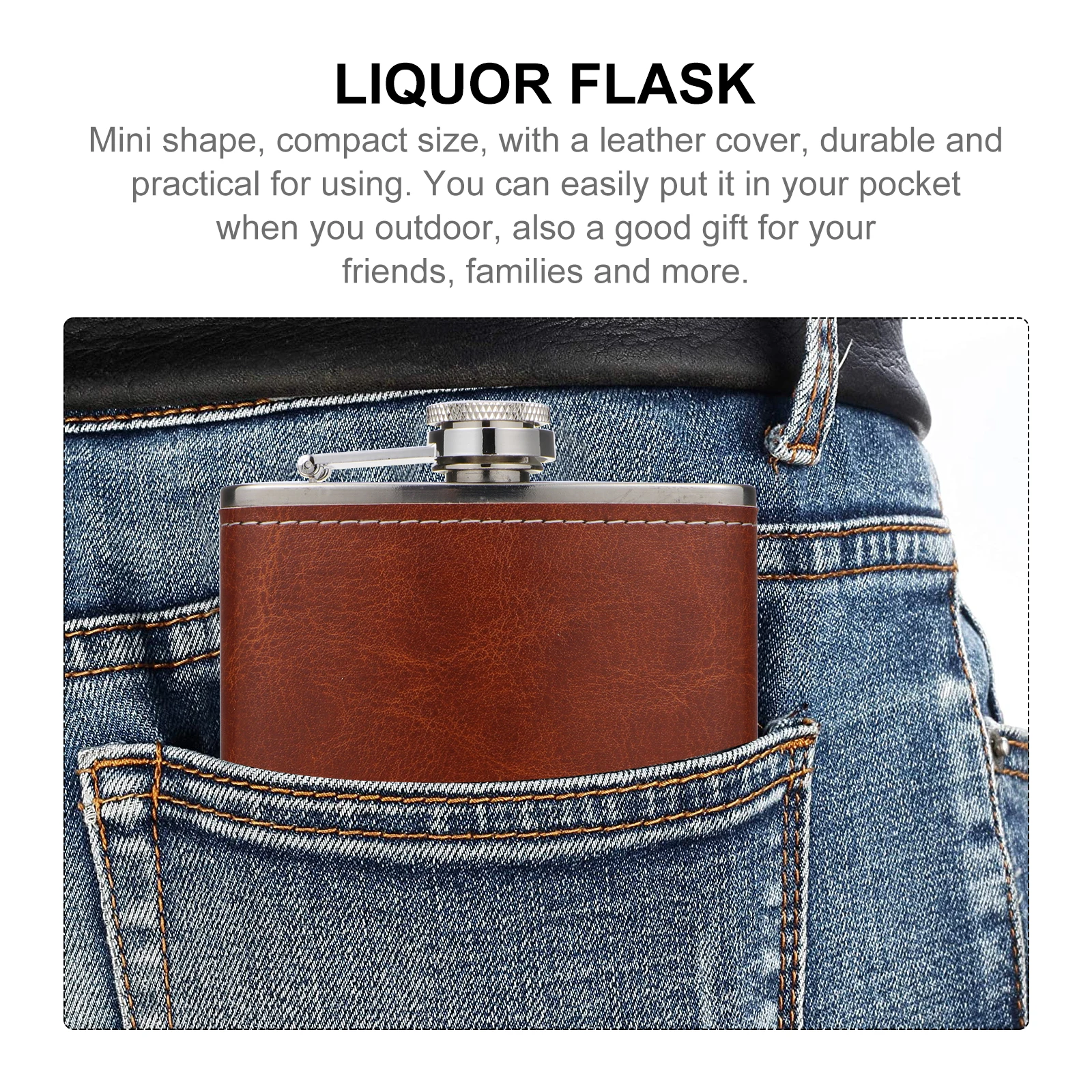 1 set Portable Liquor Flask Gift Box Stainless Steel Alcohol Vintage Pocket Whiskey with Funnel Cover for Camping Hiking
1 set Portable Liquor Flask Gift Box Stainless Steel Alcohol Vintage Pocket Whiskey with Funnel Cover for Camping Hiking