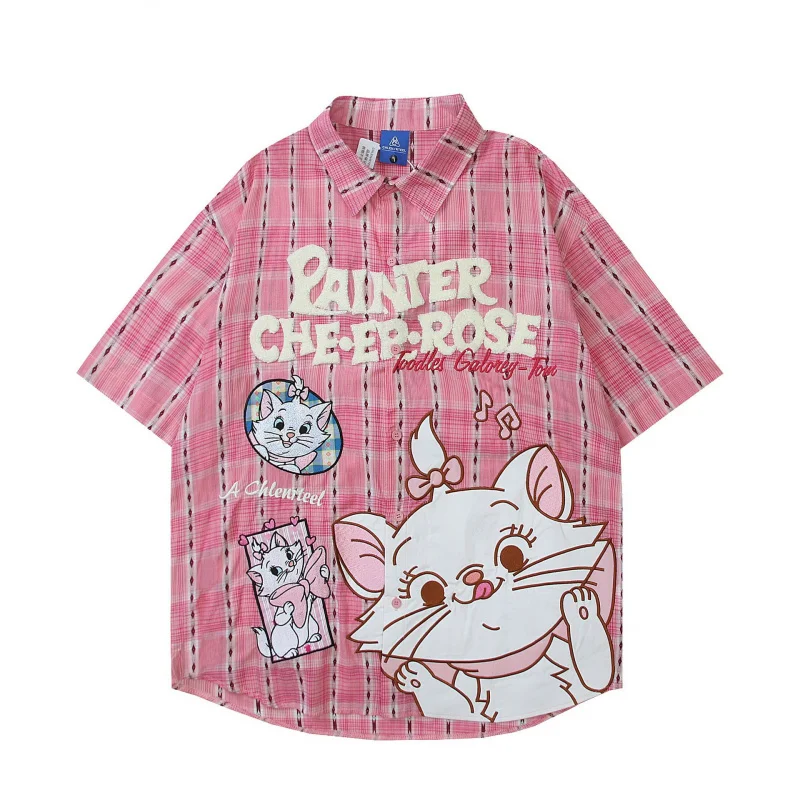 MAQVOB Top Quality Street Wear Fun Cartoon Cat Embroidered Plaid Short Sleeve Shirt for Men and Women Summer Loose Casual Shirt
MAQVOB Top Quality Street Wear Fun Cartoon Cat Embroidered Plaid Short Sleeve Shirt for Men and Women Summer Loose Casual Shirt