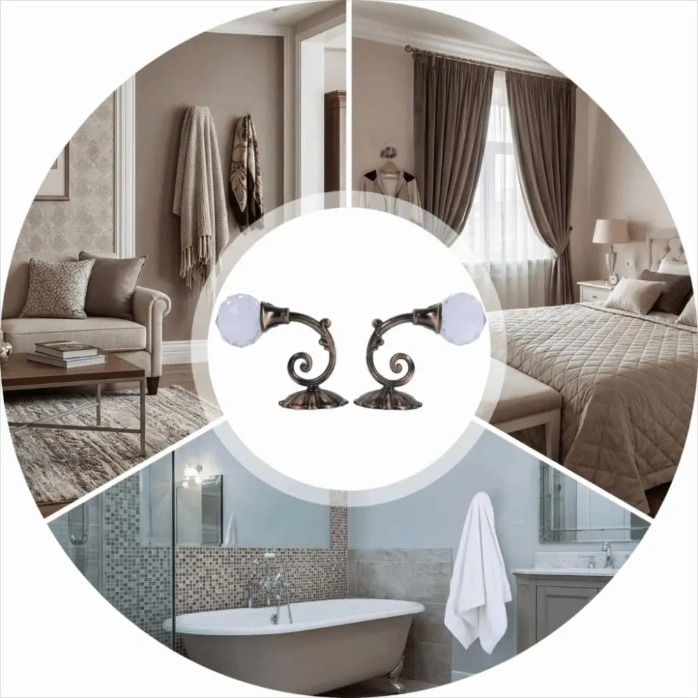 2 PCS Aluminum Crystal Curtain Hook Wall Mounted Multi-functional Curtain Holdback Decorative Retro Style Coat Hook
2 PCS Aluminum Crystal Curtain Hook Wall Mounted Multi-functional Curtain Holdback Decorative Retro Style Coat Hook