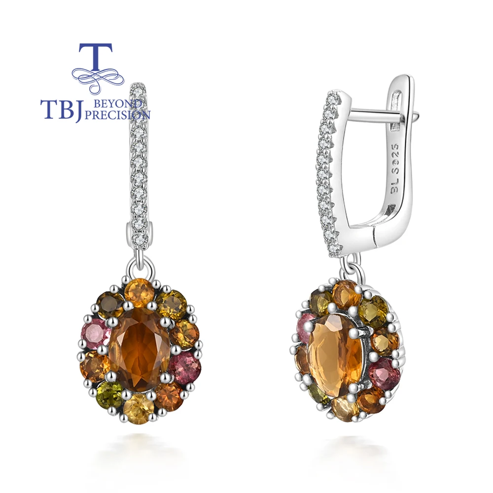 Gorgeous natural colorful tourmaline gemstones 925 sterling silver earrings for ladies' parties and daily outfits
Gorgeous natural colorful tourmaline gemstones 925 sterling silver earrings for ladies' parties and daily outfits